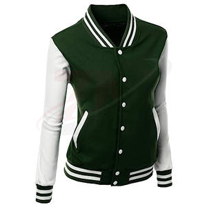 Chaquetas de color verde y blanco para mujer, 100% poliéster, diseños personalizados al por mayor con impresión de logotipo. - Product Image 2