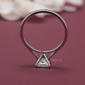 IGI Certified Princess Cut Diamond Solitaire Engagement - Wedding <b>Ring</b> in Solid 925 Sterling Silver - Product Image 6