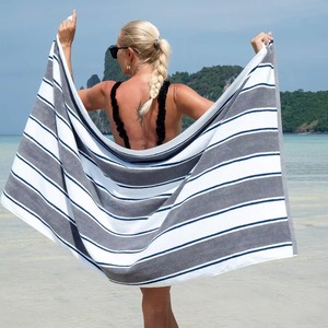 Nuevo Producto: Toalla de Piscina Cómoda para Exteriores, Toalla de Playa de Microfibra a Rayas de Color Sólido para Exteriores y Playa - Product Image 6