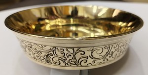 Brass Golden Flower Printed Bowls Set 250ml – Durable Serving Bowls for Curry, Salad & Dessert By MHQ Traders PVT LTD - Product Image 2