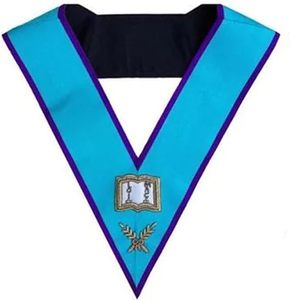 Colliers d'officier maçonniques Memphis Misraim, brodés à la main, en soie, origine importée, chefs-d'œuvre. - Product Image 6