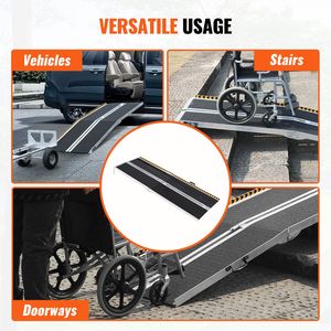 Rampa Portátil para Sillas de Ruedas de Aluminio Antideslizante de 7 pies y 800 Libras de Capacidad, Rampa Plegable para Scooter de Movilidad con Ruedas - Product Image 6