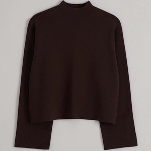 Pull en cachemire pur à 100 %, col montant, coupe carrée, tricoté, épais, doux et chaud pour l'hiver, avec étiquette personnalisée - Product Image 2