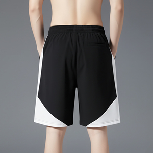 Shorts pour homme en molleton 100% coton de haute qualité, logo brodé personnalisé, taille élastique, séchage rapide, respirant, bicolore. - Product Image 5