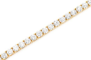 Pulsera de tenis delicada para mujer, de oro de 14k, con moissanita de corte redondo y baguette, color FG, claridad VS, certificada GRA, estilo Hip Hop, precio al por mayor - Product Image 3