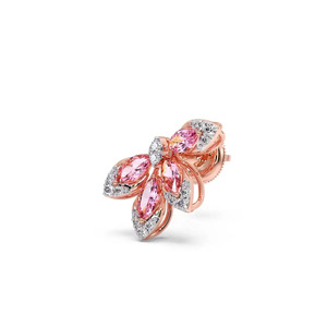 ต่างหูรูปปีกดอกกุหลาบสีชมพูโรสโกลด์ - Product Image 3