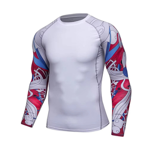 Rashguard personnalisé pour homme, manches longues, coupe compressive, séchage rapide, respirant, en Spandex/Polyester, vêtements de sport, impression par sublimation OEM - Product Image 1