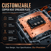 Plaque de base liquide en cuivre à surface brillante personnalisée pour le refroidissement des modules IGBT d'onduleurs de véhicules électriques, usinée CNC, norme OEM JIS