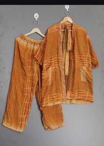 Ensemble de pyjama kimono en soie de luxe pour femmes, vêtements de nuit ethniques, vêtements de détente, ensemble kimono et pyjama de style sari en soie de qualité supérieure - Product Image 2