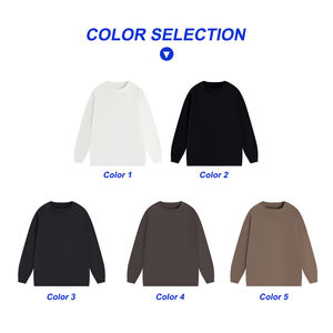 Sweat-shirt polaire à col rond pour homme de haute qualité, personnalisable avec logo, teinture unie, imperméable, écologique, 100% uni - Product Image 4