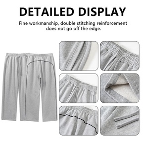 Fabricant de pantalons de survêtement personnalisés 100 % coton pour hommes, pantalons de jogging amples en molleton bouclette, pantalons de survêtement vierges - Product Image 5