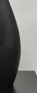Luxury Sunburst Textured <b>Matte</b> Black Metal Vase Elegant Handcrafted Modern Home Decor <b>Table</b> Centerpiece Single Unit Only - Product Image 6