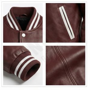 Nuevo estilo, ropa de mujer, ropa de calle de moda, botón de retazos, abrigo recortado de otoño para mujer, chaqueta universitaria de cuero personalizado - Product Image 4