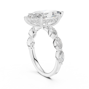 แหวนทองคำแท้ 18K 14K 10K ประดับเพชรทรงมาร์คีส์ เพชรเลี้ยงในห้องปฏิบัติการ ดีไซน์แหวนสั่งทำพิเศษ แหวนแต่งงาน แหวนหมั้นสำหรับผู้หญิง - Product Image 3