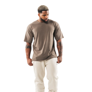 Camiseta Oversize de Algodón 100% de 220 g/m² para Hombre, Cuello Redondo, Hombro Caído, Ecológica, Larga, con Logotipo Personalizado, Venta al por Mayor - Product Image 1