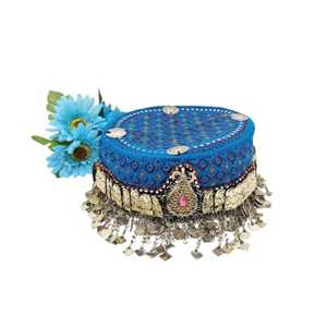 หมวกปักลายมุกเพทายหลากสีแบบสั่งทำพิเศษสำหรับผู้หญิง สวมใส่ในงานเทศกาล หมวกปักลายสไตล์โดดเด่น - Product Image 1