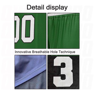 Uniforme de basket-ball sans manches vert et blanc respirant, personnalisé avec votre propre logo, vente en gros de maillots de basket-ball sans manches - Product Image 3
