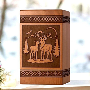Personalized deer Cremation Urn: Handcrafted Wooden <b>Memorial</b> Box Funeral <b>Memorial</b> <b>Keepsake</b> by AYAANS - Product Image 1