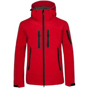 Men Softshell <b>Jacket</b> Fleece Lined Waterproof Windproof Hooded Outdoor Hiking Mountain Coat Red Blue - Product Image 2