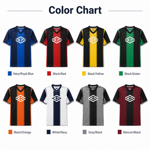 เสื้อฟุตบอลแบบกำหนดเอง แห้งเร็ว ผลิตจากโพลีเอสเตอร์ คอวี ชุดทีมสำหรับฝึกซ้อมและแข่งขัน - Product Image 5