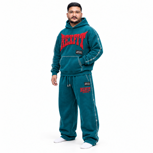 Rhinestone Pullover Tracksuit unisex Wide Leg Pants Custom Label Fleece Applique Embroidery Casual Sportswear <b>Set</b> Dailywear - Product Image 2