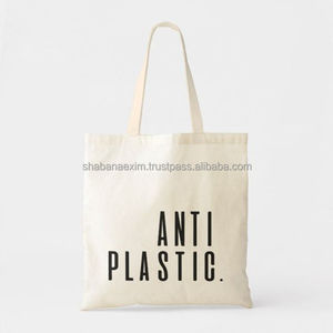 Bolsa de Compras de Lona de Algodón Natural Extra Resistente, Color Natural, Gran Capacidad, con Cierre y Logotipo Personalizado, para la Playa - Product Image 1
