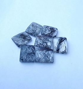 Cuarzo Rutilo Negro Natural, Corte Checker, Gema Rectangular Calibrada, Piedra Suelta, Todos los Tamaños Disponibles - Product Image 6