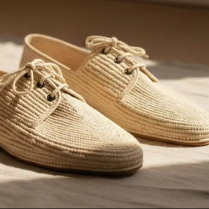 Mocassins marocains faits à la main en raphia – Chaussures de mariage en fibres naturelles, chaussures d'été artisanales - Product Image 1