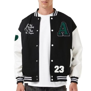 <b>Men's</b> Custom Logo School Uniform <b>Long</b> Varsity <b>Jacket</b> Chenille Embroidery Patch Stand Collar Windproof Eco-Friendly High Street - Product Image 2