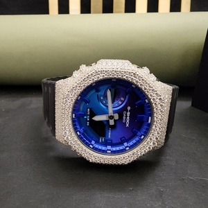 Superbe Montre de Luxe Unisexe en Moissanite Diamantée avec Boîtier en Acier Inoxydable – Design Demi-Givré pour Tous les Jours - Product Image 1