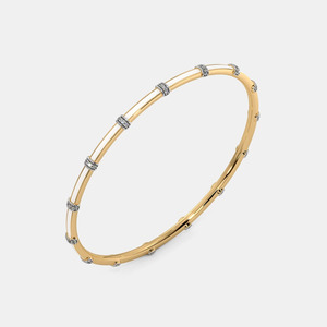 Bezel Ring Diamond Gold <b>Bangle</b> <b>Bracelet</b> - Product Image 1
