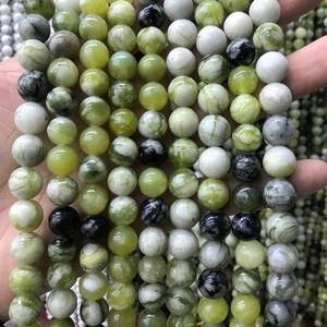 Perles de pierre précieuse en jade serpentine vert variegaté naturel, lisses, en vrac, certifiées IGI, du Rajasthan, pour la fabrication de bijoux, vente en gros - Product Image 2