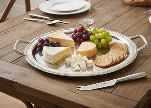 Elegant Durable <b>Large</b> Round Aluminum Tea Serving <b>Tray</b> Sustainable Decorative Metal Food <b>Tray</b> for Kitchen Hotel Restaurant - Product Image 5