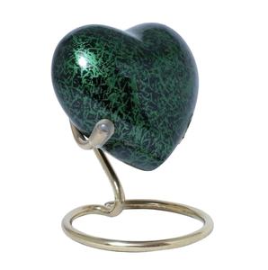 Green Textured Heart Keepsake Cremation Urn With Stand Customize Colour Wholesale Price Funeral <b>Supplies</b> Memorial Ashes Urns - Product Image 1