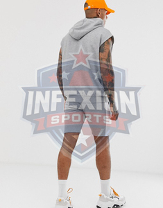 Shorts pour hommes en coton gris uni avec cordon de serrage et poches latérales, coupe classique, respirant, pour l'été - Product Image 2