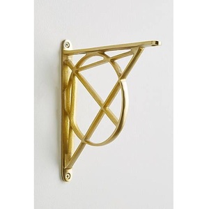 Decorative Solid Brass <b>Shelf</b> Bracket with Artistic Floral Design for Premium Wooden <b>Floating</b> <b>Shelf</b> Installation - Product Image 1