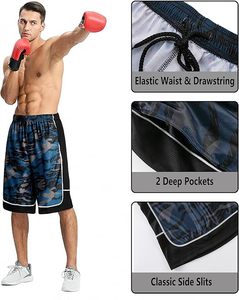 Shorts de basketball pour hommes, séchage rapide, vêtements de sport athlétiques, shorts de basketball en mesh premium, vêtements de sport performants - Product Image 4