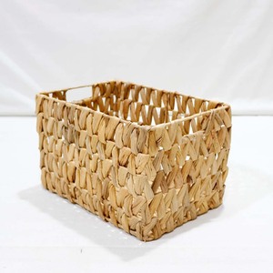 Cesta de Almacenamiento Rectangular de Jacinto de Agua Natural Ecológica, Organizador Tejido con Asas para Hogar, Baño y Cocina - Product Image 4
