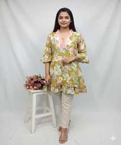 เสื้อผ้าฝ้ายเรยอนพิมพ์ลาย RICH LOOK สำหรับใส่ทำงานหรือใส่ทุกวัน ดีไซน์ใหม่ล่าสุด แห้งเร็ว ฟรีไซส์ ราคาขายส่ง เสื้อผ้าสไตล์ชาติพันธุ์ - Product Image 1