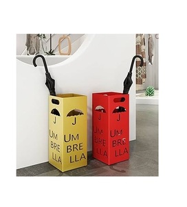 Porte-parapluies créatif haut de gamme en métal et cuir, support décoratif de style unique pour parapluies - Product Image 5