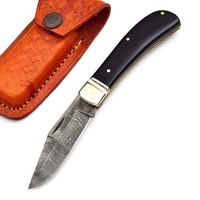 Couteau pliant artisanal en acier Damas, manche en Micarta, logo personnalisé OEM, outil de chasse extérieur de haute qualité