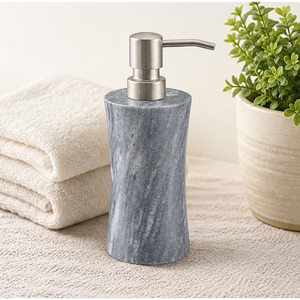 Distributeur de savon en marbre gris naturel à prix d'usine avec pompe en acier inoxydable antirouille, flacon de lotion pour hôtel moderne et maison - Product Image 6