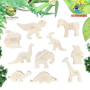 Figurines d'animaux en bois de pin naturel pour la peinture et le coloriage des enfants, kit de bricolage, jouets en bois pour l'apprentissage précoce - Product Image 1