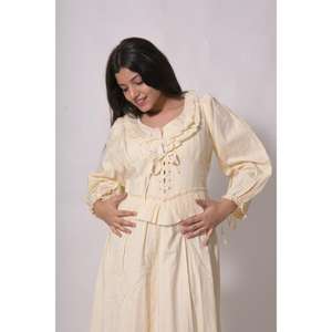 Vestido Maxi 100% Algodón, Diseño Artesanal con Volantes, Ecológico, Lavable, para Uso Diario, Estilo Boho, Cintura Natural, Verano - Product Image 3