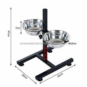 Bol de nourriture pour chien en acier inoxydable élégant avec forme rectangulaire élégante Mangeoire moderne de taille XL pour animaux de compagnie et bol à boire pour une utilisation automatique - Product Image 6