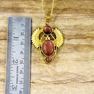 Nouveau Collier Femme en Laiton Plaqué Or 18 carats, Pendentif Scarabée Bohème Ethnique, Design 2026, pour Vente en Gros OEM ODM - Product Image 5