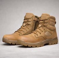 Bottes de patrouille en cuir à lacets pour hommes QUICK WAY INDUSTRIES, chaussures de travail robustes pour l'extérieur, taille US 9 EUR 42