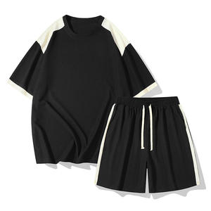 Wholesale Custom Logo Printing Blank 2 Piece T Shirt and Short <b>Sets</b> Cotton Heavyweight Tshirt <b>Set</b> for Men - Product Image 1