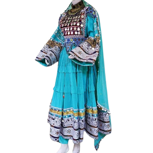 Vestidos Casuales de Mujer de Alta Calidad en Tela Afgana Kuchi Tribal con Decoración de Encaje para Bodas y Ocasiones Especiales - Product Image 4