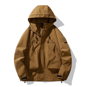 <b>Men's</b> Puffer <b>Windbreaker</b> Jacket Canvas Waterproof Breathable Quick Dry Winter Coat Solid <b>Black</b> Casual Zipper Closure Regular Fit - Product Image 4